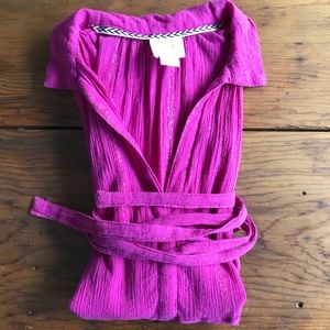 Anthropologie Maeve Fuchsia Tunic with tie